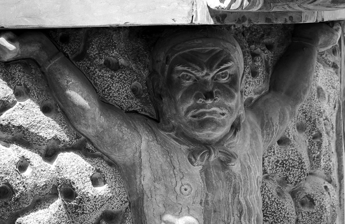 Detail of a scuplture outside of Shaolin Temple, China.